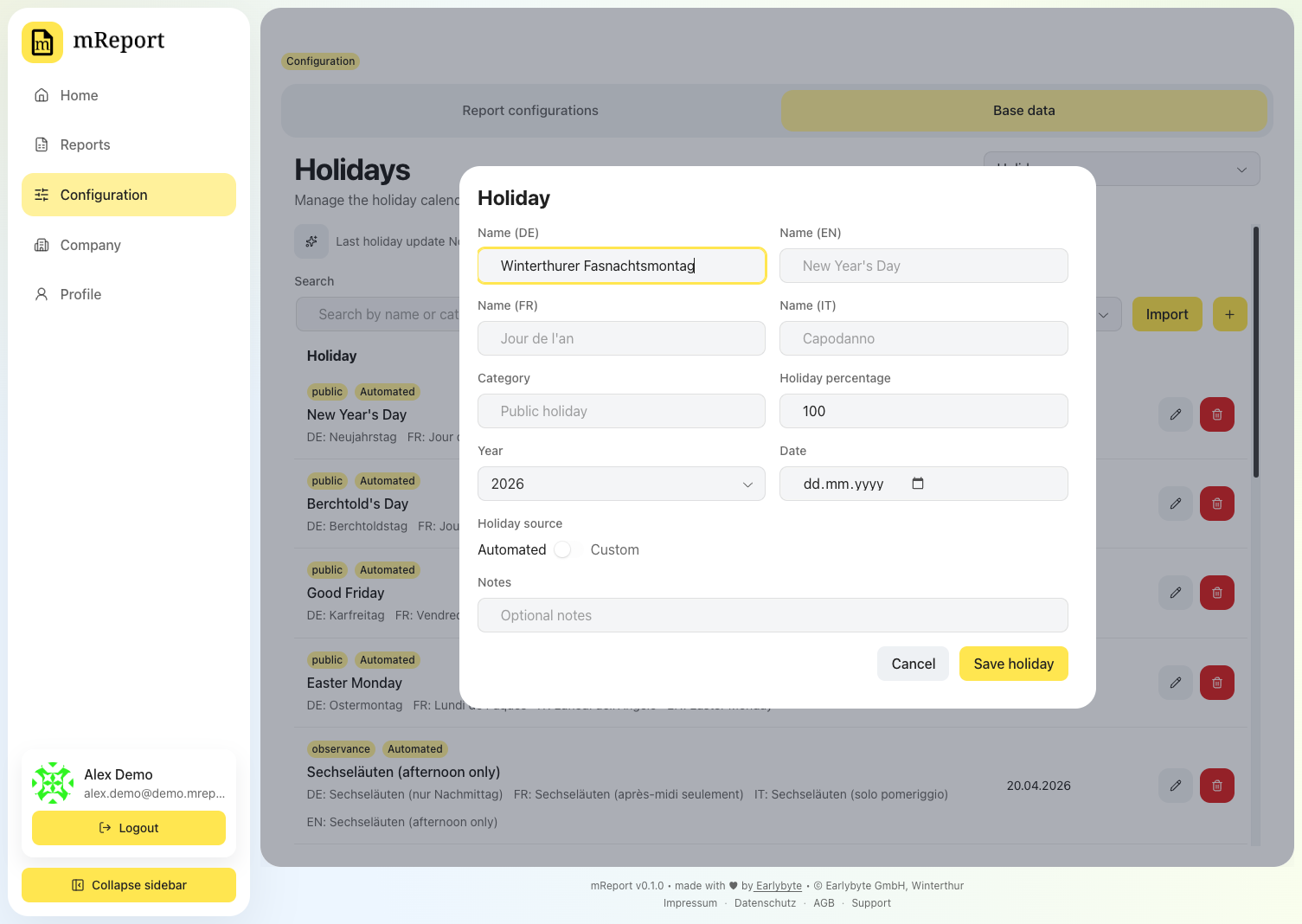 Automated holiday